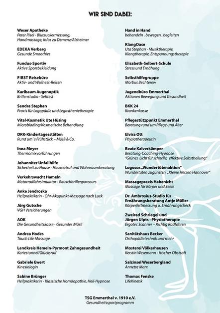 Gesundheitstag TSG Emmerthal Gesundheitstag TSG Emmerthal