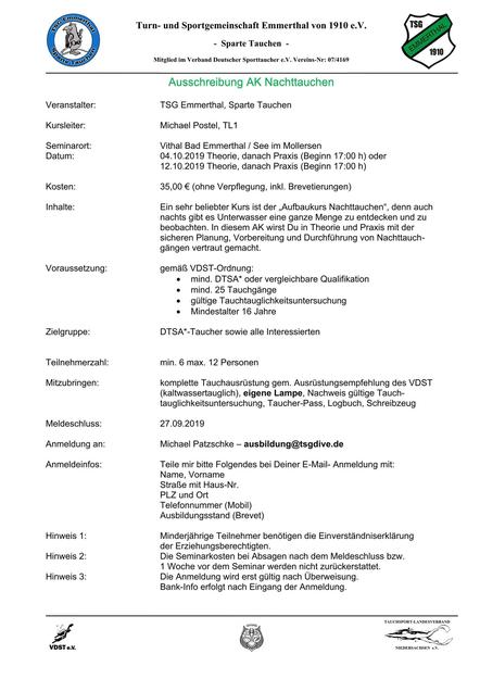 AK Nachttauchen 2019 AK Nachttauchen 2019