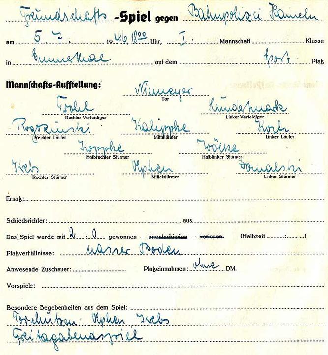 Erster Sieg gegen Bahnpolizei Hameln TSG Emmerthal